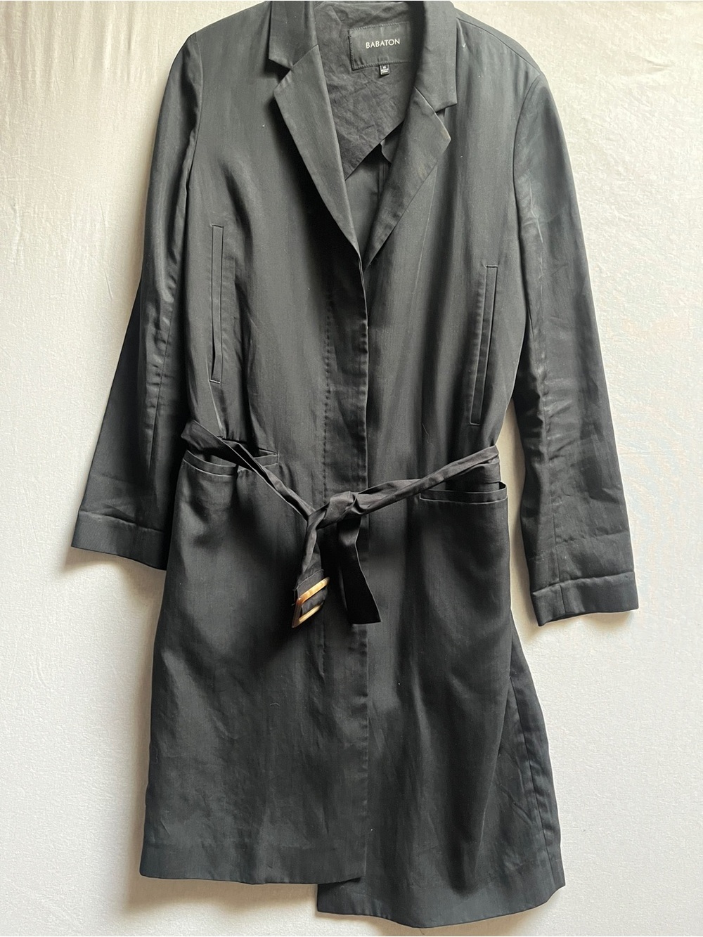 Babaton Aritzia Black Minimalist Coat XS